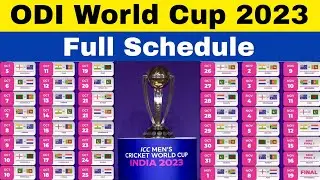 World Cup 2023 Schedule | ICC World Cup 2023 Schedule Time Table | World Cup 2023 Full Schedule