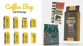 Coffee Bag Real 3D Mockups - Customization Tutorial