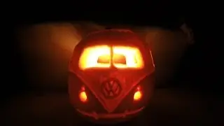 How to Carve a Simple VW Camper Van Pumpkin - Halloween Time Lapse