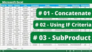The Magic of Concatenate, SubProduct & IF Function In Excel