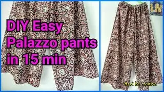 How To|DIY Easy Palazzo Pants in 15 min|Beginner|Split Skirt|Asvi