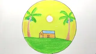Beautiful scenary 😍 drawing || circle scenery drawing || scenary 😍 drawing 🤩