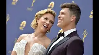 Colin Jost and Scarlett Johansson