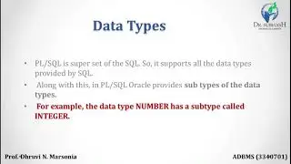 ADBMS unit2 BLOCK STRUCTURE OF PLSQL Lecture14 By Dhruvi Marsonia
