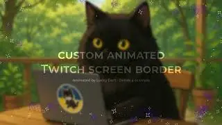 Custom Animated Twitch Screen Border – Cozy Cat Overlay | Order Yours on Fiverr