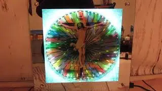 Mid Century Lighted Kaleidoscope Motion Psychedelic Jesus Mirrored Picture SOLD
