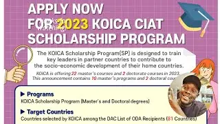 KOICA SCHOLARSHIP  2023 APPILCATION FOR MASTER AND PHD IN SOUTH KOREA.