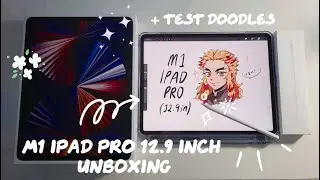 M1 iPad Pro 12.9 inch UNBOXING + Procreate Doodle