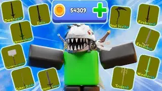 Roblox Blade Ball Spending 50,000 COINS on Crates and unlocking EVERY WEAPON SKIN...