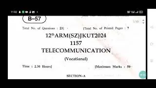 JKBOSE CLASS 12TH TELECOMMUNICATION Q PAPER 2024 AND 2023 BOTH