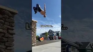 Like father…like daughter - backflips coming soon! #dad #backflip #dads #shorts