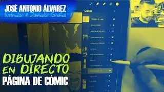 🔴 DIBUJANDO y dando COLOR a página de CÓMIC en directo 🔴