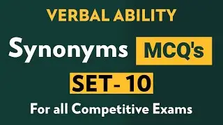 Test your Vocabulary (Synonyms)  | Set-10 | 10 questions |