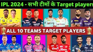 IPL 2024 - All 10 Teams Target players list In IPL 2024 auction || All Teams New Players Ipl 2024
