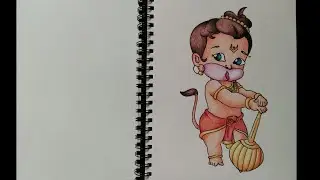 Little Hanuman Drawing | Hanuman Jayanthi Special Drawing | Hanuman