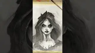 Halloween Portrait Watercolor Painting #artwork  #watercolor #halloween