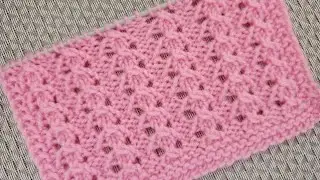 Очень симпатичный и лёгкий ажурный узор спицами.