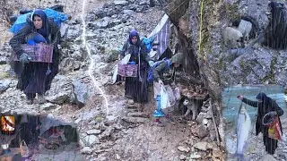 Nomadic Mother in Deadly Mountain Rain | Forced Migration in Zagros Storm