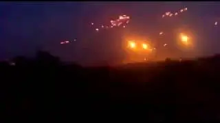 Бой в районе  Светлодарской дуги в Донбассе (съемка со стороны ВСУ)