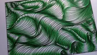 MEDITATE with me and this ZENTANGLE ●100% STRESS RELIEF● Green.