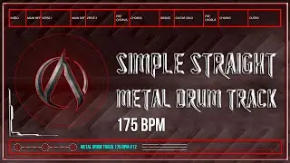 Simple Straight Metal Drum Track 175 BPM (HQ,HD)