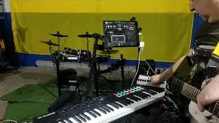 Behringer Flow 8. M-audio midi keyboard. Ipad 8. Guitar. Alesis drum. Ukraine.