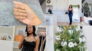 🎄VLOGMAS: Classy Festive Nails & Party Outfits Try On. Decorate My Office With Me