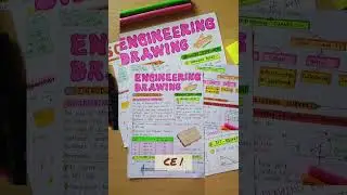 Engineering Drawing Aesthetic Study Notes for GATE | ESE | FE NCEES Engineering Examination #shorts