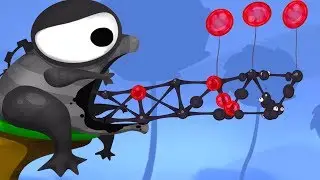 Black Balls capture the Earth in the game World of Goo