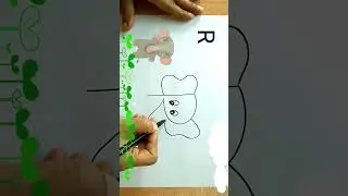 drawing elephant 🐘 using letter R #easydrawing @rashiaggrawal