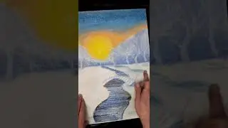 Зимний пейзаж. пастель.