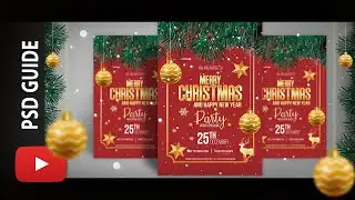 How to Create Christmas Party Flyers Design in Photoshop CC 2019, CS6  Flyer Photoshop Tutorial