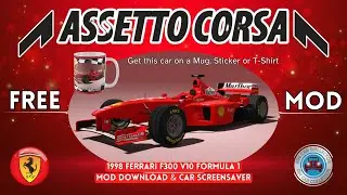 Ferrari F300 V10 Formula 1 1998 - Assetto Corsa Car Mods FREE +Car Screensaver #assettocorsa #acmods