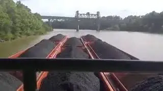 Naheola Bridge southbound in pool water. Making the "Alternate span".