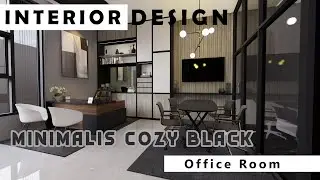 Desain Interior Office Room (Minimalis Cozy Black), Sidoarjo - East Java |Enscape 3.3|Archicad 23