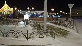 Вечернее село Яр-Сале, ЯНАО.