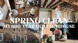 SPRING CLEAN WITH ME 🫧 Deep Cleaning My 800 Year Old Farmhouse 🧽🫧 ASMR