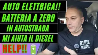 Batteria SCARICA AUTO ELETTRICA  in coda in autostrada , vengono in aiuto le auto diesel