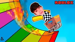 ЦВЕТНАЯ ГОРКА КАТАЮСЬ НА ТЕЛЕЖКЕ!  САМЫЙ БЫСТРЫЙ НА ВАГОНЕТКЕ В РОБЛОКС | ROBLOX