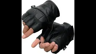 Găng tay cụt ngón làm bằng da thật cao cấp
