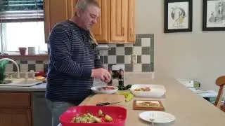 Hot banana peppers stuffed with Italian sausage