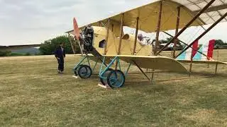 Caudron G3 Engine Hand Crank Startup WWI French Biplane Aircraft