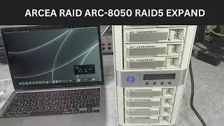 Arcea ARC-8050 expand hardware RAID5 array from 4 to 8 drives without loosing data 12TB to 28TB