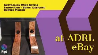 Australian Wine Bottle Stand Pair – Burnt Designed Curved Timber