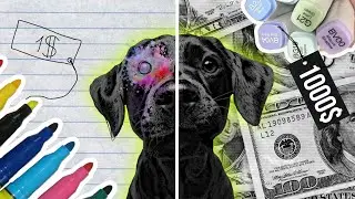 ДЁШЕВО vs ДОРОГО || материалы для рисования🎨 (Pupl dog)