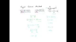 How to Solve a System of Equations Algebraically: Equal Value Method