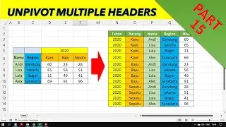 15. unpivot multiple headers with power query excel