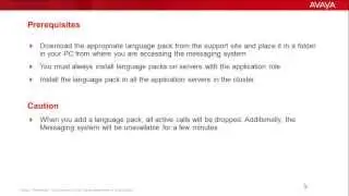 How to Install Language Pack in Avaya Aura Messaging