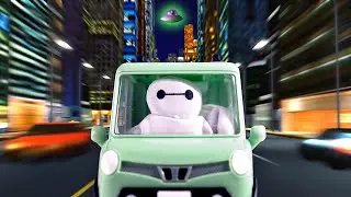 Baymax Goes on a Road Trip and Finds an Alien Spaceship!