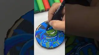 🎄 Drawing TMNT Leo ⚔️  but on a Christmas Ornament 🎄